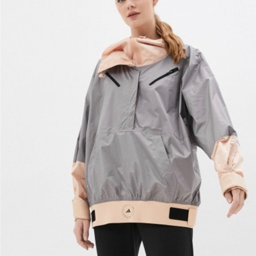 adidas Women's Gray and Peach Ski Anorak Pullover Jacket